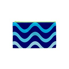 Blue Waves  Cosmetic Bag (xs) by Valentinaart