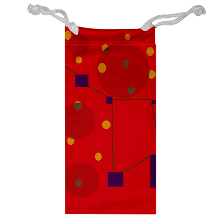 Red abstract sky Jewelry Bags