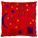 Red abstract sky Large Flano Cushion Case (One Side) Front