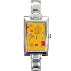 Yellow Abstract Sky Rectangle Italian Charm Watch