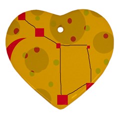 Yellow Abstract Sky Ornament (heart) 