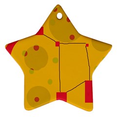 Yellow Abstract Sky Ornament (star)  by Valentinaart