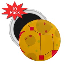 Yellow Abstract Sky 2 25  Magnets (10 Pack) 