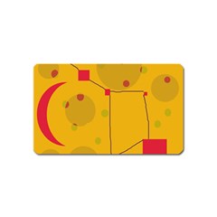 Yellow Abstract Sky Magnet (name Card) by Valentinaart