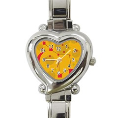 Yellow Abstract Sky Heart Italian Charm Watch