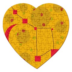 Yellow Abstract Sky Jigsaw Puzzle (heart)