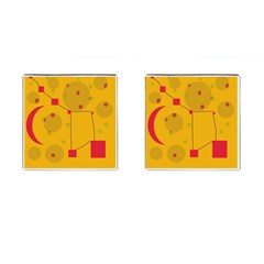 Yellow Abstract Sky Cufflinks (square) by Valentinaart