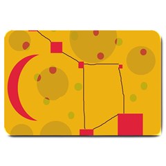 Yellow Abstract Sky Large Doormat  by Valentinaart