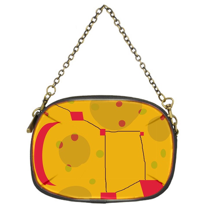 Yellow abstract sky Chain Purses (One Side) 