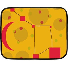 Yellow Abstract Sky Double Sided Fleece Blanket (mini)  by Valentinaart