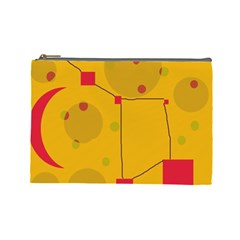 Yellow Abstract Sky Cosmetic Bag (large) 