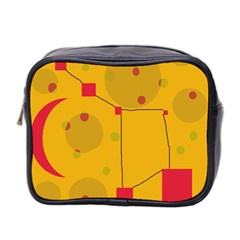 Yellow Abstract Sky Mini Toiletries Bag 2-side