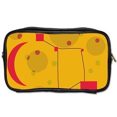 Yellow Abstract Sky Toiletries Bags by Valentinaart