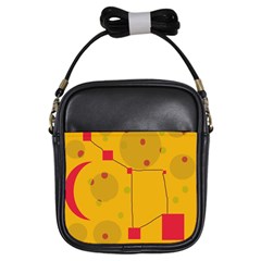 Yellow Abstract Sky Girls Sling Bags