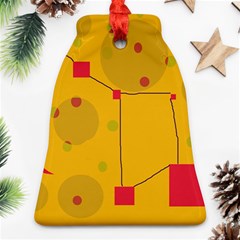 Yellow Abstract Sky Bell Ornament (2 Sides)