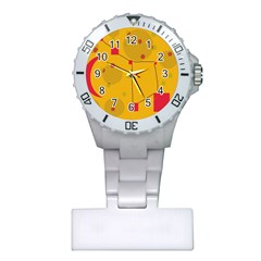 Yellow Abstract Sky Plastic Nurses Watch by Valentinaart