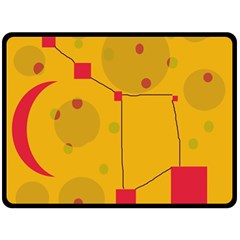 Yellow Abstract Sky Double Sided Fleece Blanket (large) 