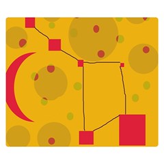 Yellow Abstract Sky Double Sided Flano Blanket (small)  by Valentinaart