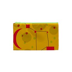 Yellow Abstract Sky Cosmetic Bag (xs) by Valentinaart