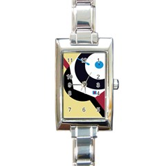 Digital Abstraction Rectangle Italian Charm Watch