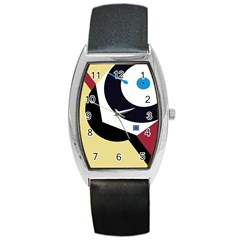 Digital Abstraction Barrel Style Metal Watch