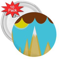 Abstract Landscape  3  Buttons (10 Pack) 