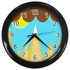 Abstract Landscape  Wall Clocks (black)