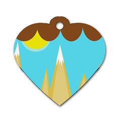 Abstract Landscape  Dog Tag Heart (two Sides)