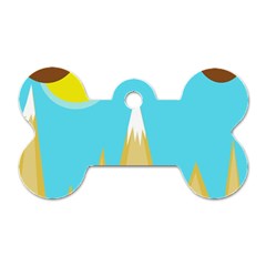 Abstract Landscape  Dog Tag Bone (two Sides)