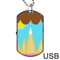 Abstract Landscape  Dog Tag Usb Flash (one Side)