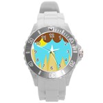 Abstract landscape  Round Plastic Sport Watch (L) Front