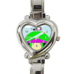 Abstract Landscape  Heart Italian Charm Watch by Valentinaart