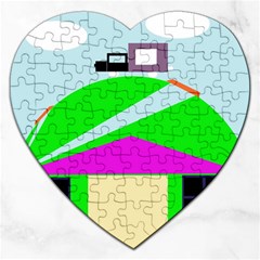 Abstract Landscape  Jigsaw Puzzle (heart)