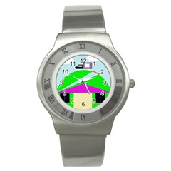 Abstract Landscape  Stainless Steel Watch