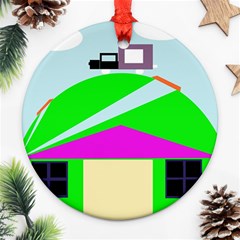 Abstract Landscape  Round Ornament (two Sides) 