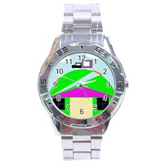 Abstract Landscape  Stainless Steel Analogue Watch