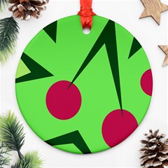 Cherries  Ornament (round)  by Valentinaart