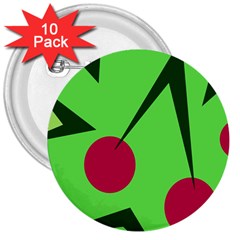 Cherries  3  Buttons (10 Pack)  by Valentinaart