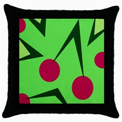 Cherries  Throw Pillow Case (black) by Valentinaart