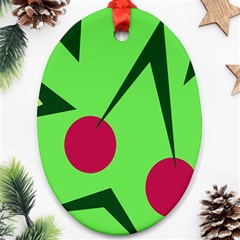 Cherries  Oval Ornament (two Sides)