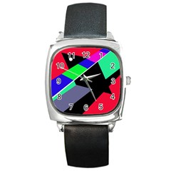 Abstract Fish Square Metal Watch by Valentinaart