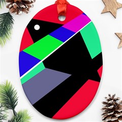 Abstract Fish Oval Ornament (two Sides)