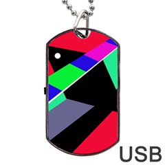 Abstract Fish Dog Tag Usb Flash (one Side)