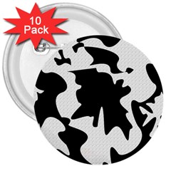 Black And White Elegant Design 3  Buttons (10 Pack)  by Valentinaart