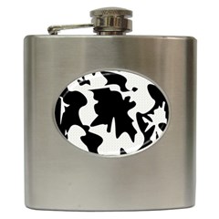 Black And White Elegant Design Hip Flask (6 Oz) by Valentinaart