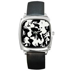 Black And White Elegant Design Square Metal Watch