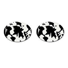 Black And White Elegant Design Cufflinks (oval) by Valentinaart