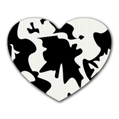 Black And White Elegant Design Heart Mousepads by Valentinaart