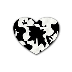 Black And White Elegant Design Rubber Coaster (heart)  by Valentinaart