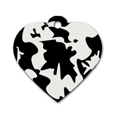 Black And White Elegant Design Dog Tag Heart (one Side)